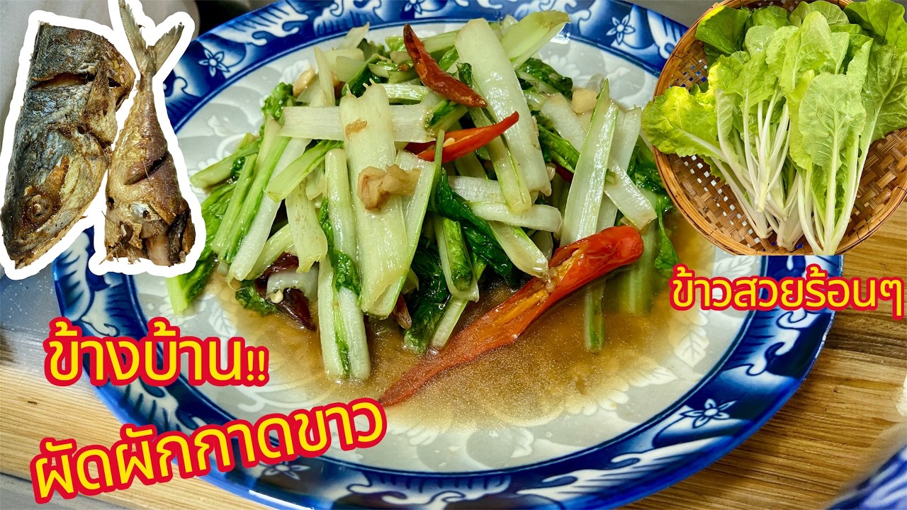 EP42 เมนูวันนี้ผัดผักกาดขาว I ผักข้างบ้านกินกับปลาทูเค็มโครตเเซ่บ