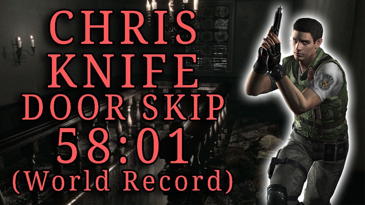 [World Record] Resident Evil HD Remaster | Chris Knife Only - 58:01 (Door Skip)