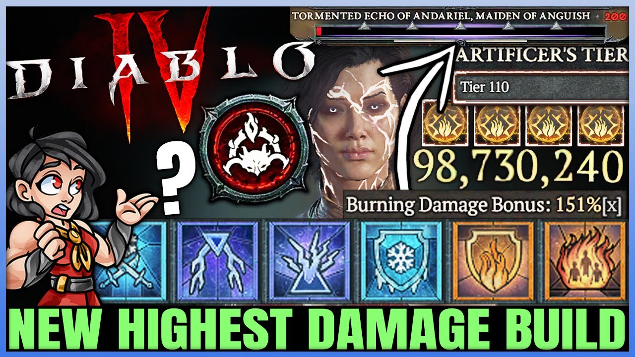 Diablo 4 - New Best 100 MILLION DPS Sorcerer Incinerate Build - New OP Combo - Skills Gear Guide!