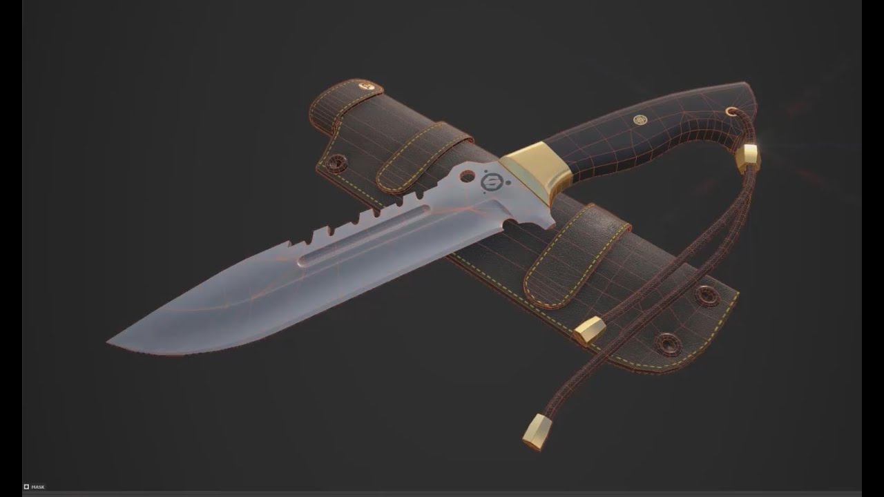 Speed Modeling: Knife for Game in Maya And Substance 3D Painter