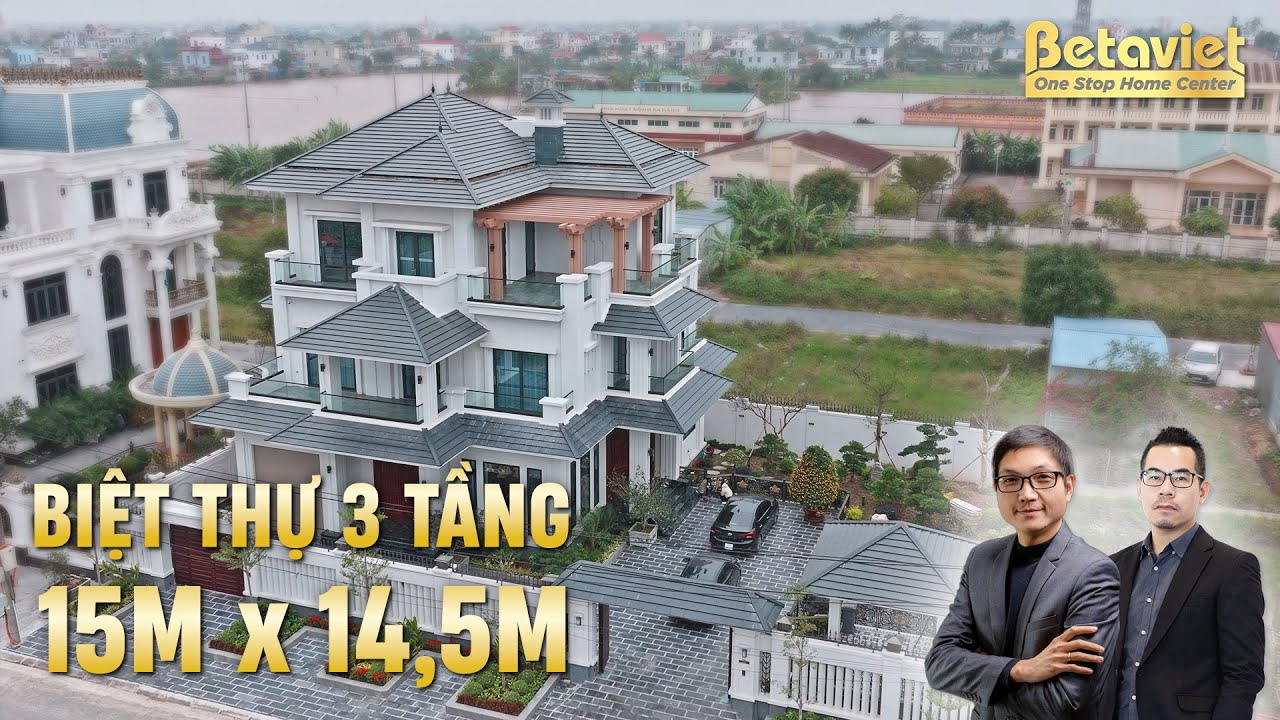 Review biệt thự sân vườn 3 tầng hiện đại mặt tiền 15m x chiều sâu 14,5m tại Ninh Bình