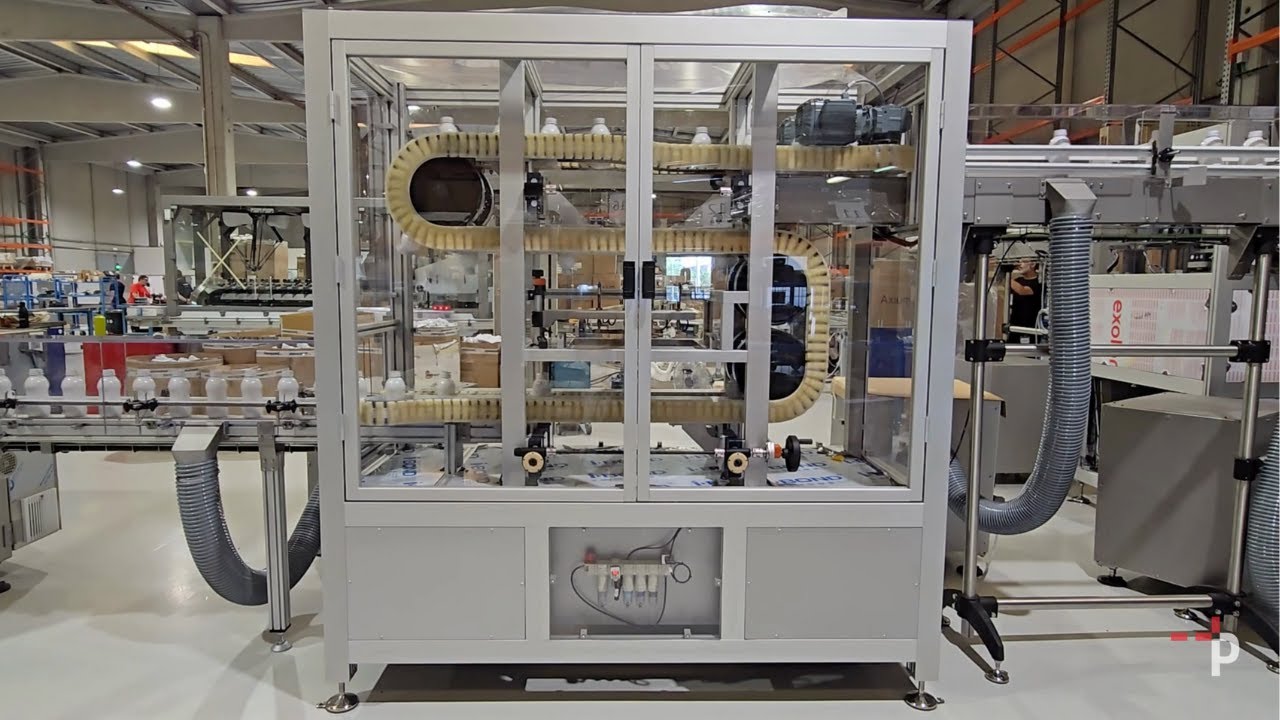 Bottle unscrambler with air blowing system and conveyor diverter - MINOR 100