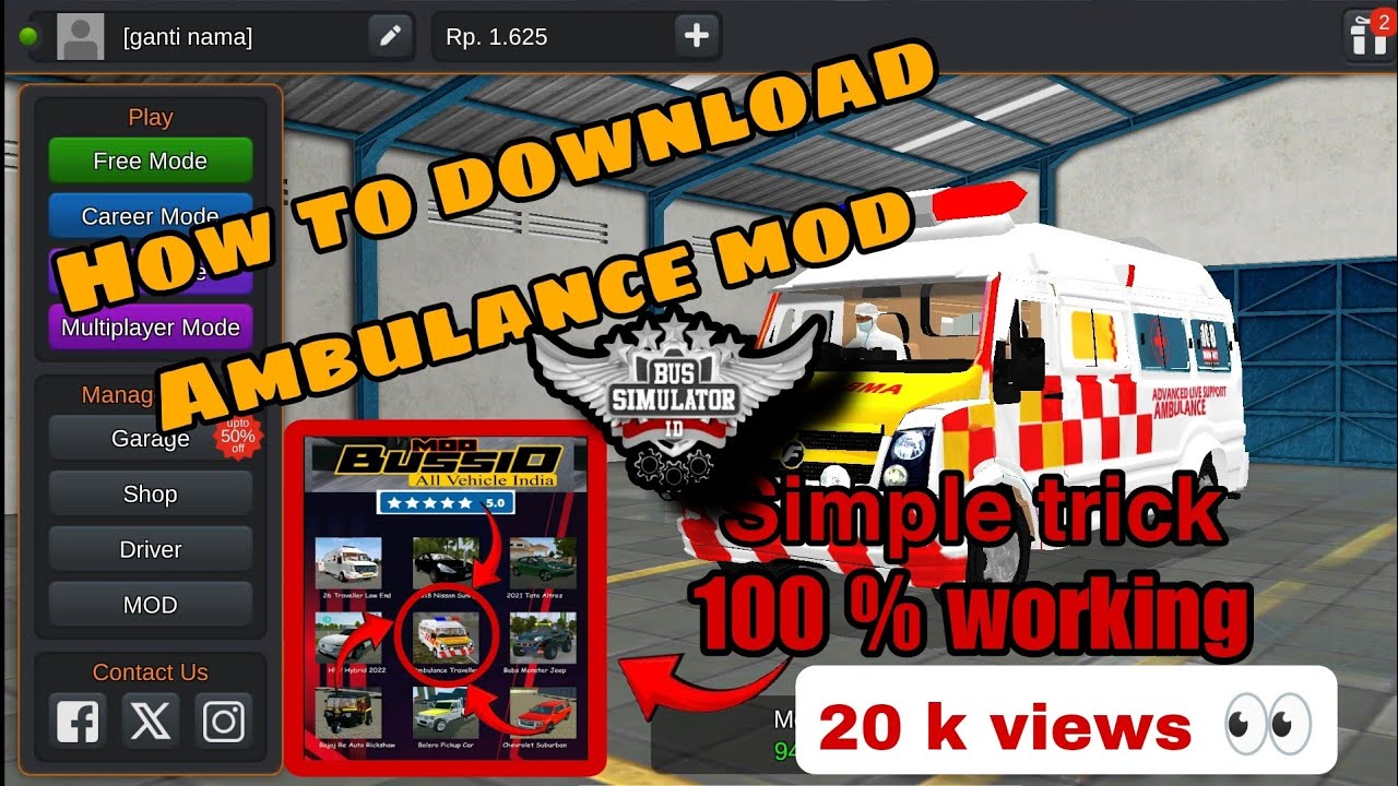 How to Ambulance mod in bus simulator Indonesia |BUS SIMULATOR INDONESIA  |#bussimulatorindonesia