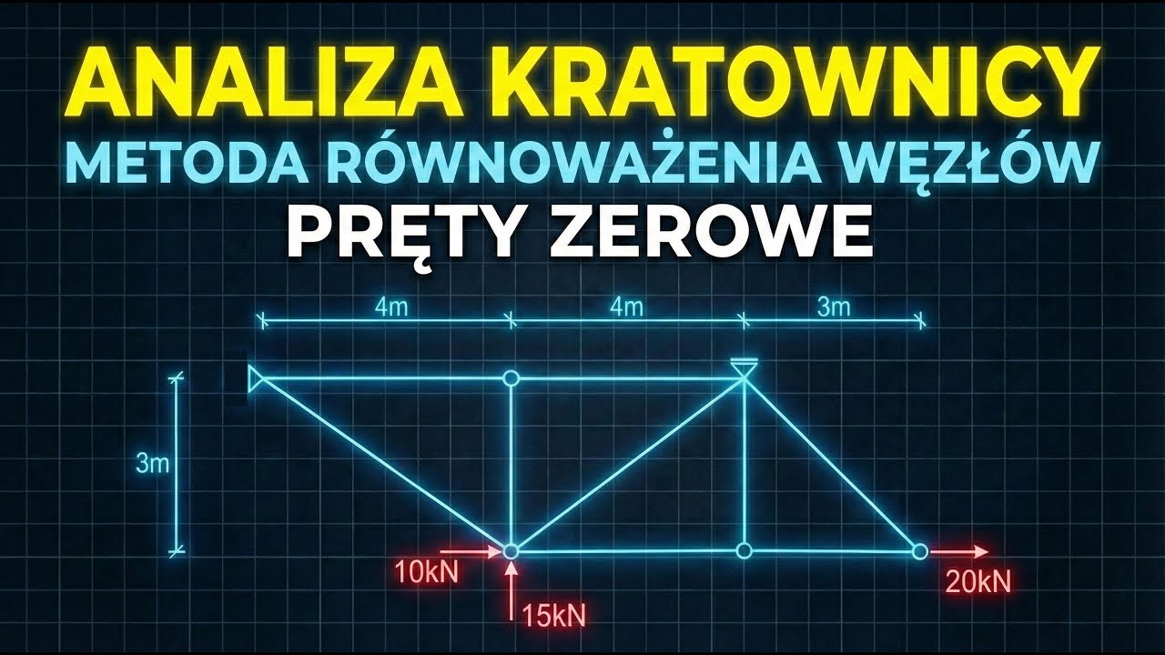 Jak rozwiązywać kratownice? Pręty Zerowe i Równowaga Węzłów.