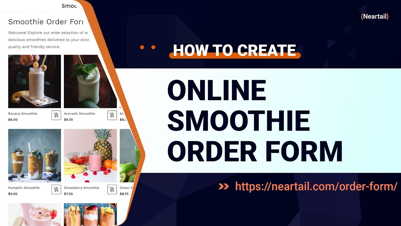 Create an Online Smoothie Order form (Get started with ready-made template with instructions)