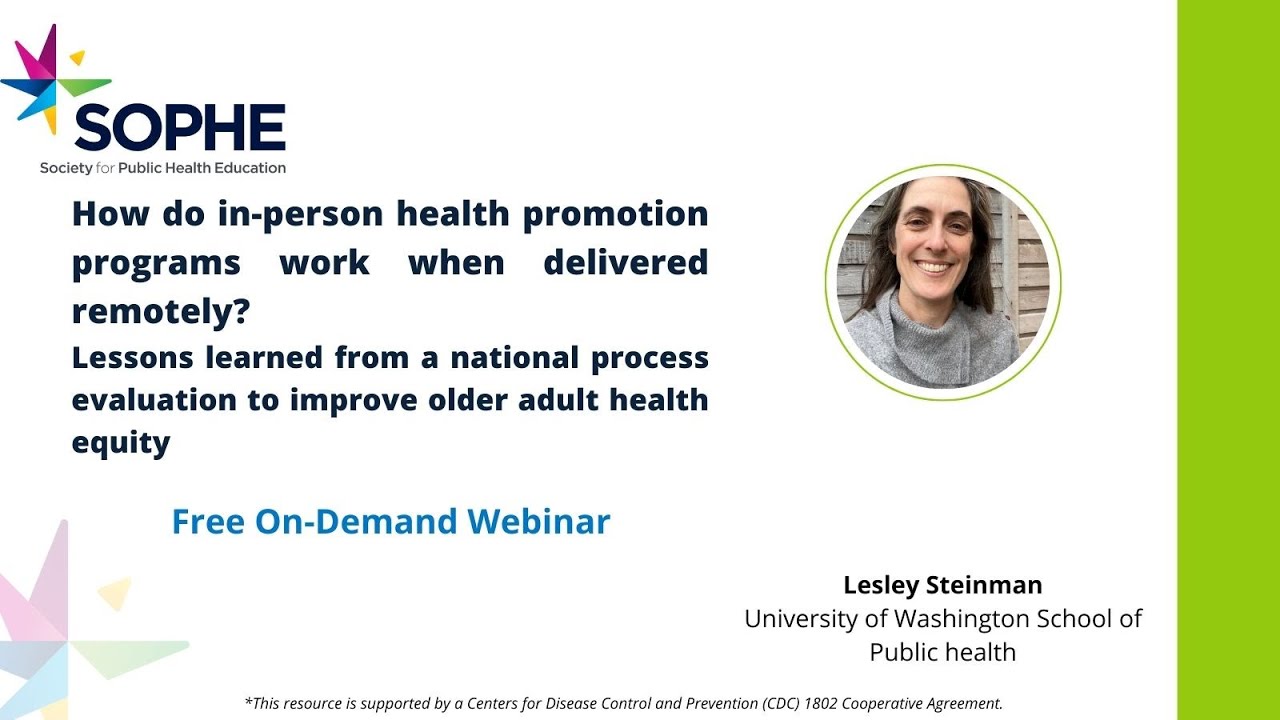 How do in-person health promotion programs work when delivered remotely? Lessons learned