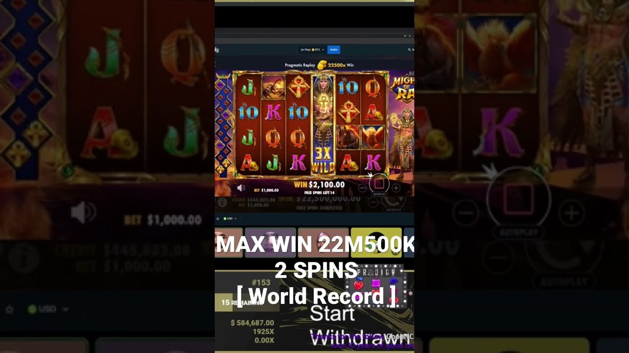 Trainwreckstv hit MAX WIN 22M500K in 2 spins Might of Ra [ World Record ]