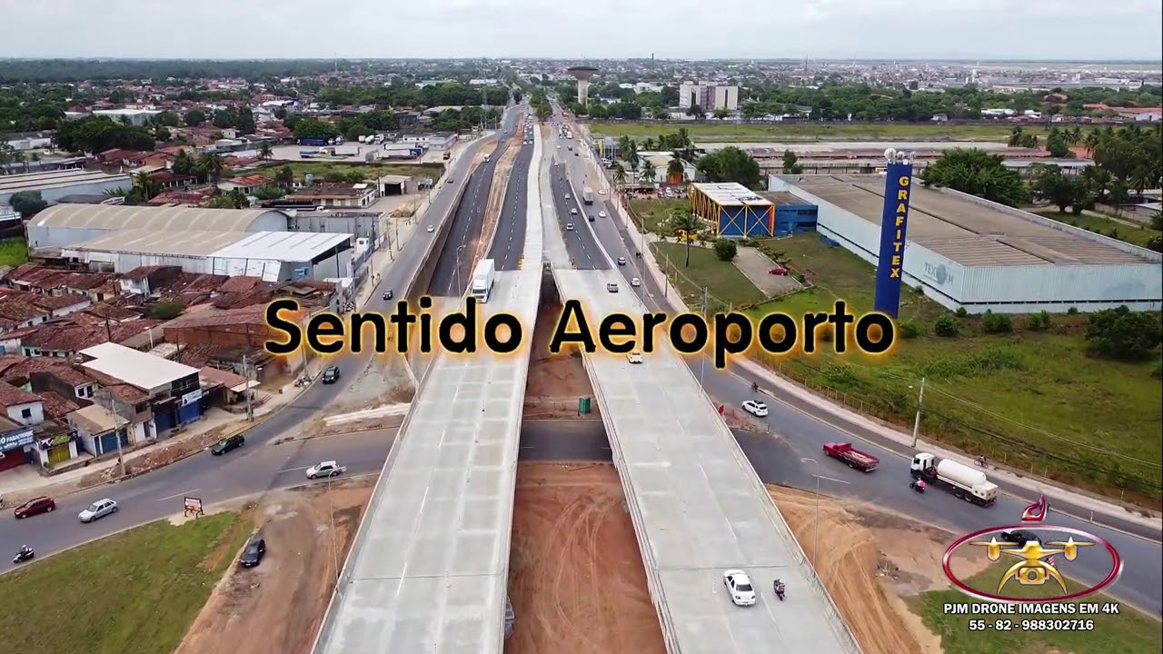 Viaduto da antiga PRF - Liberado - Maceió - AL Brasil - Visto de cima em 2.7K - Dji Mavic Mini