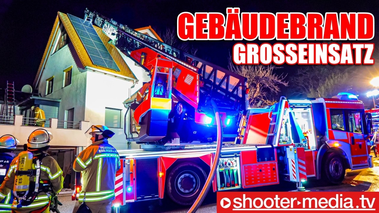 🔥  GROSSEINSATZ: GEBÄUDEBRAND  🔥 | 🚒  Löscharbeiten auf Rückseite vom Wohnhaus  🚒