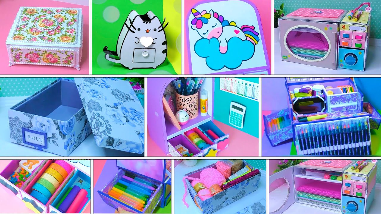 6 Easy ideas + cardboard and paper 💥 DIY Craft оrganizers and pencil cases