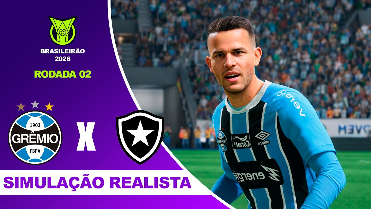 GRÊMIO X BOTAFOGO - Brasileirão Serie A 2026 - RODADA 2º | Simulação Realista