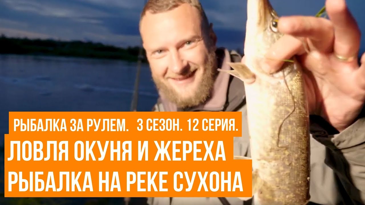 Ловля окуня и жереха \ Рыбалка на реке Сухона \ Рыбалка за рулем \ 3 сезон