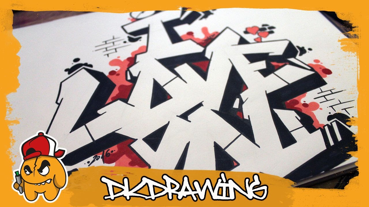 How to draw graffiti letters i love you step by step