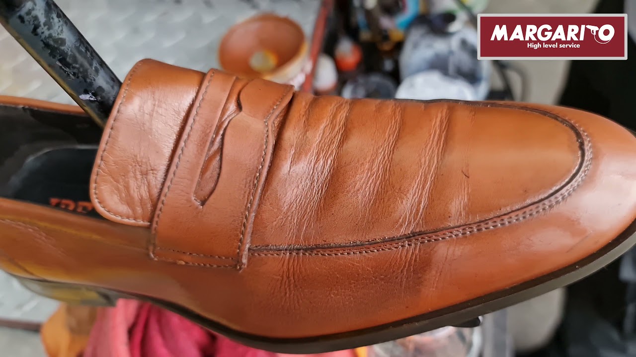 Eliminar grietas en zapatos cafe claro