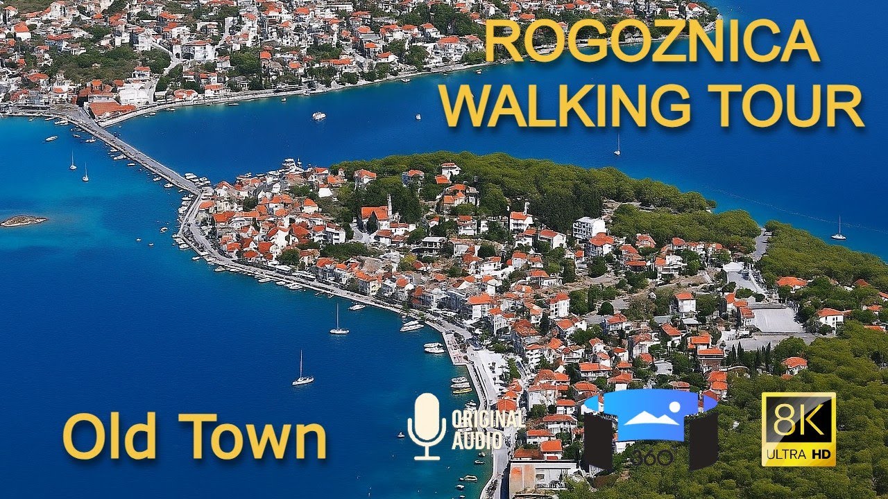 🇭🇷 Rogoznica Croatia Walking Tour - Old Town Waterfront - VR 360° 8K Ultra HD [original audio]