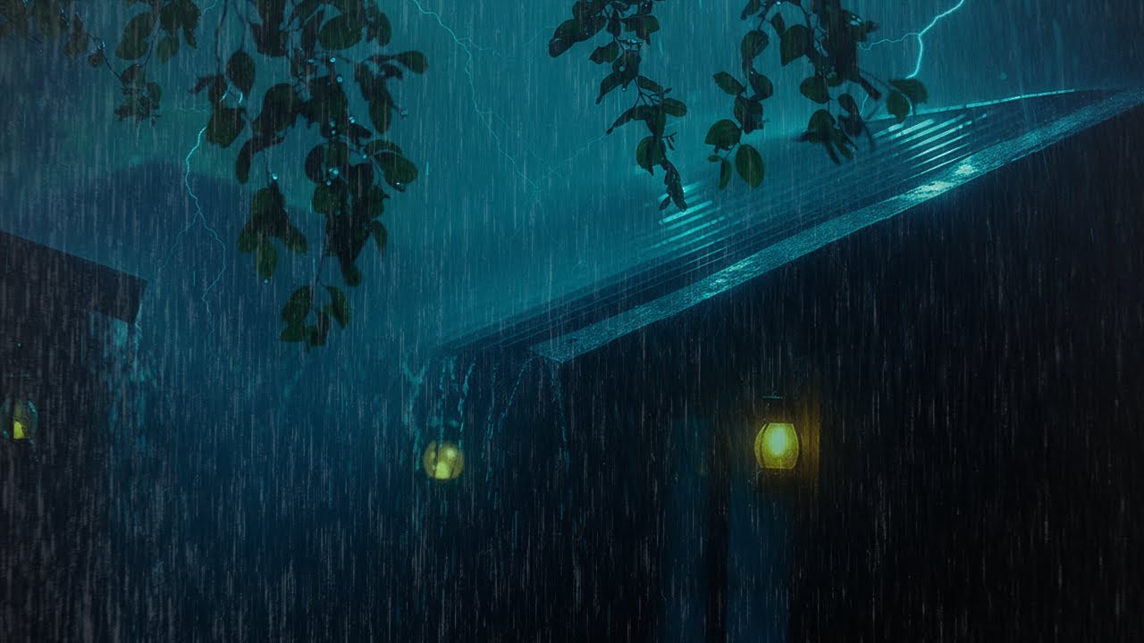 Всё, что нужно для глубокого сна 🌧️ Настоящий сильный дождь и гром по жестяной крыше
