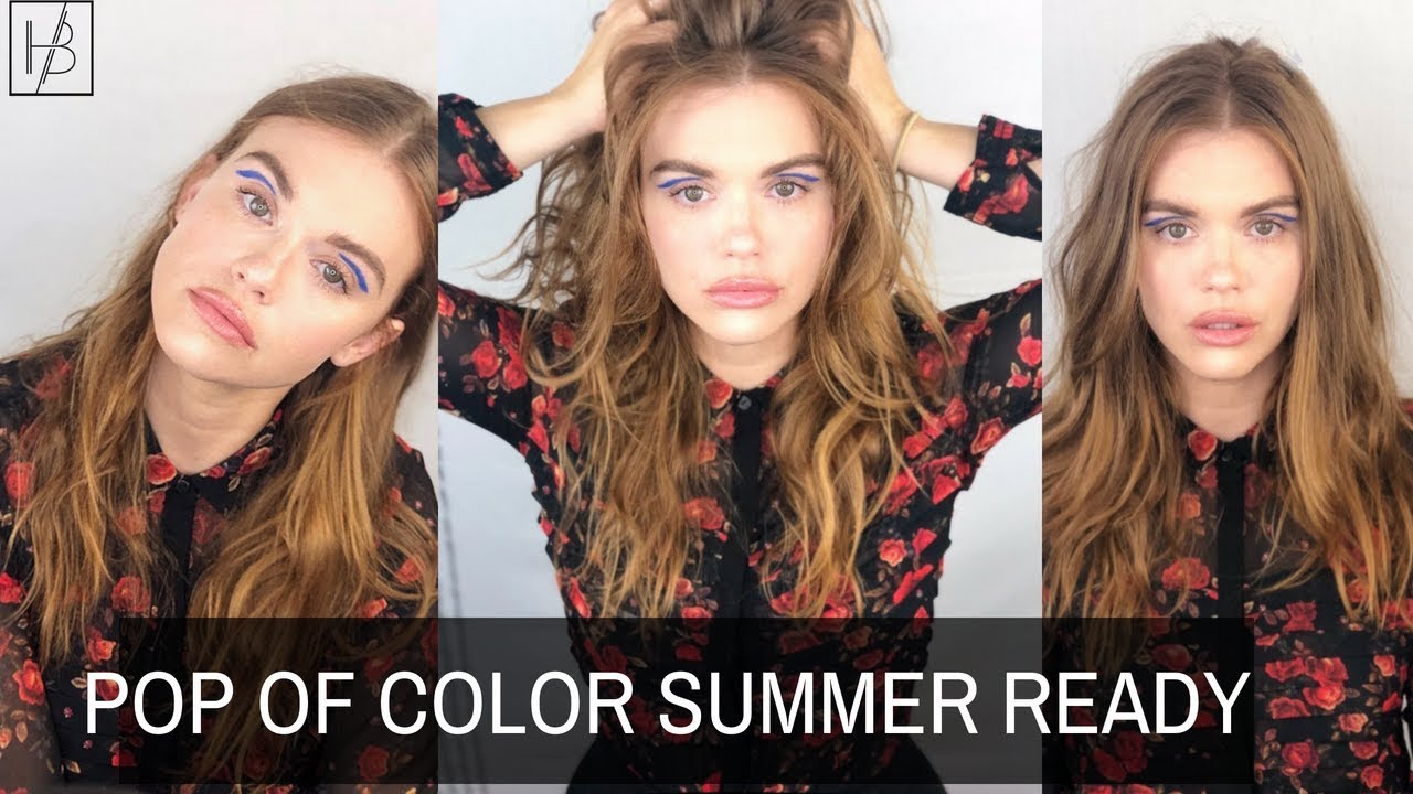 POP OF COLOR - SUMMER Ready || Blue Liner Makeup Look -Holland Roden