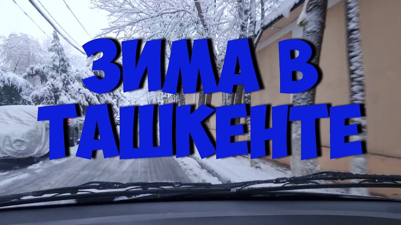 В Ташкент пришла зима. По массиву на машине. 23 января 2026г.