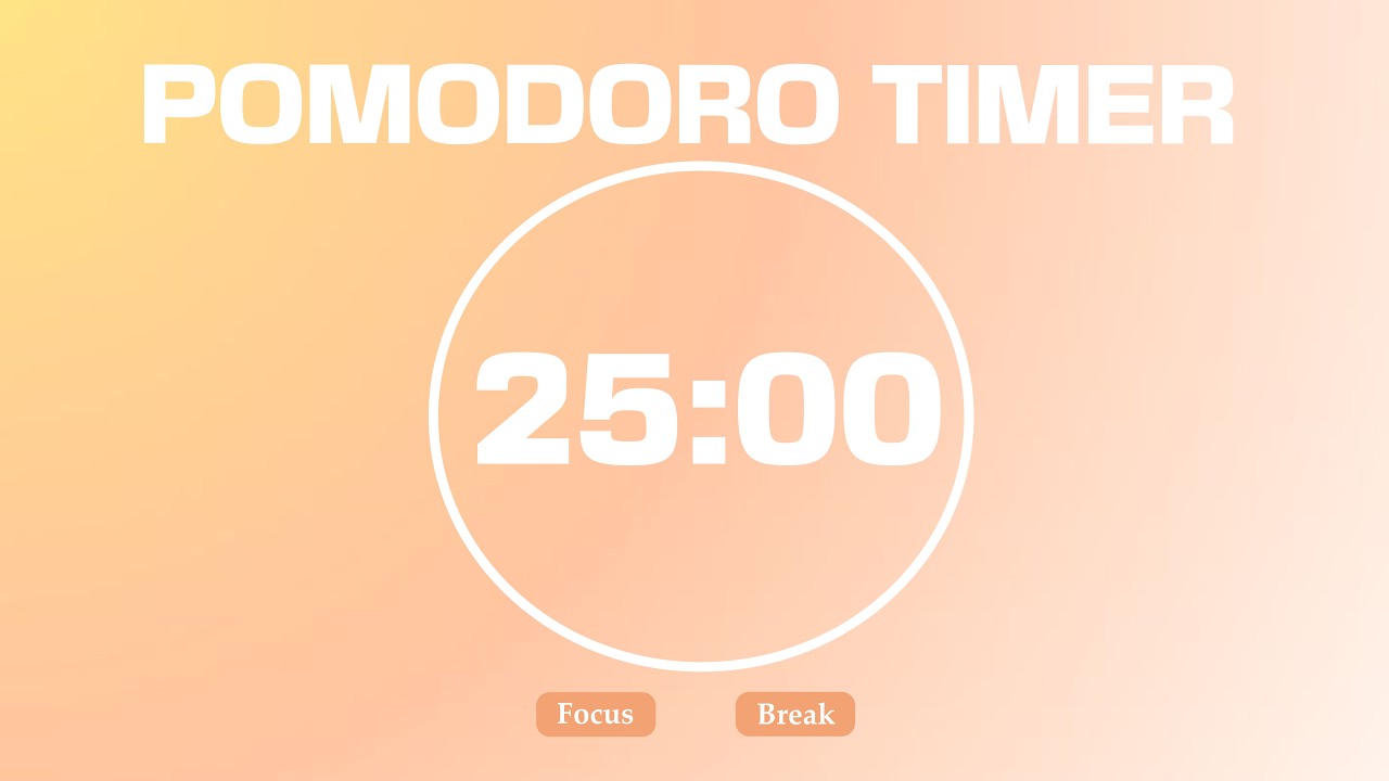 1 Hour Deep Focus Pomodoro | Relaxing Piano Study Music 🎵