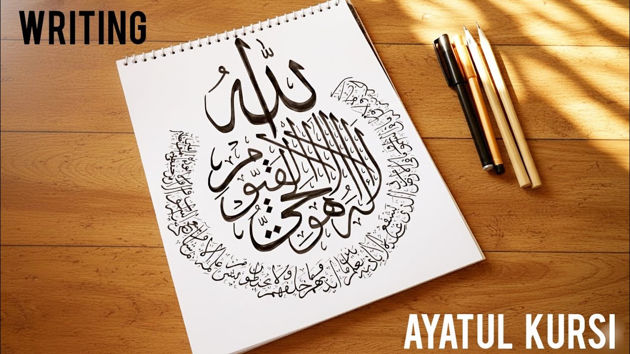 Ayatul Kursi Arabic Calligraphy | How to write Ayatul Kursi 
