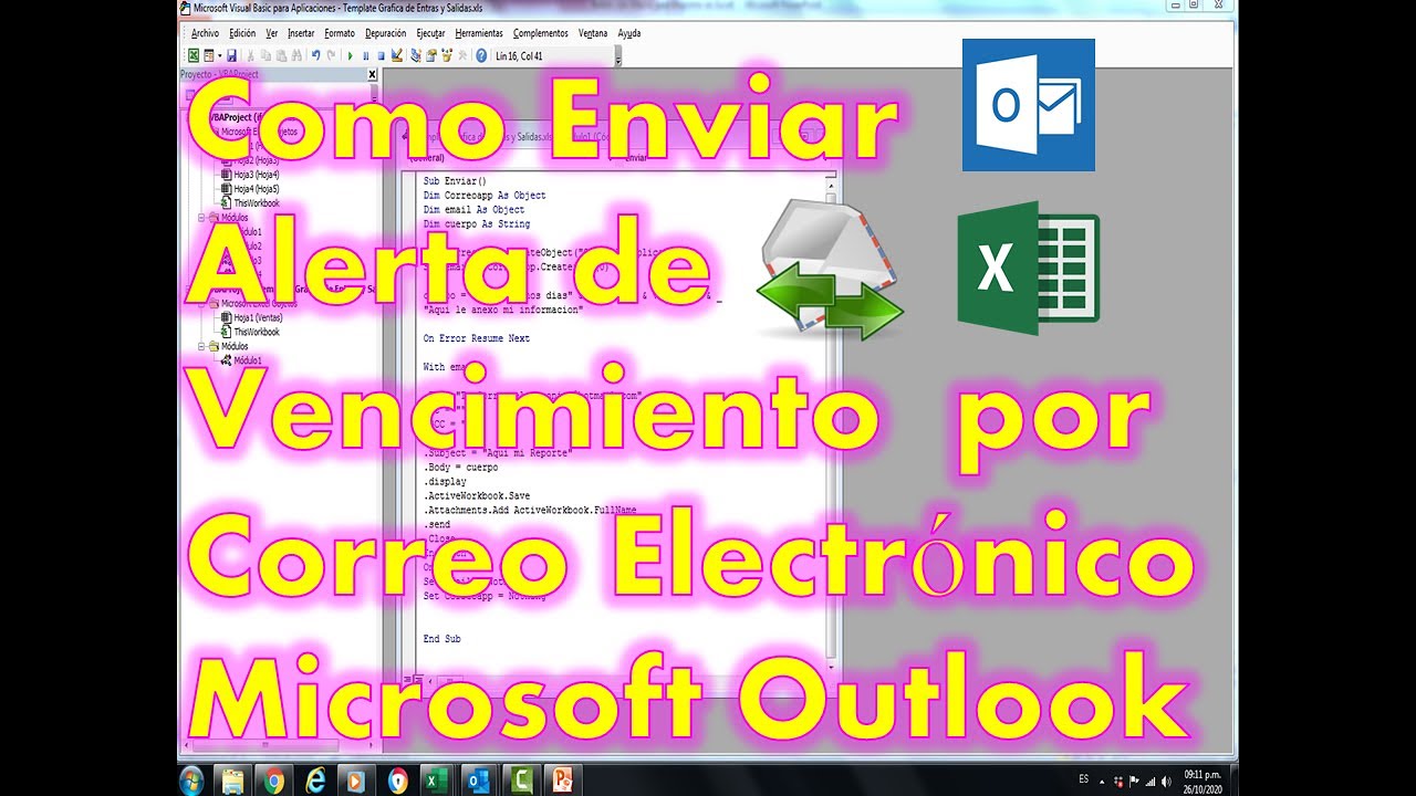 Como enviar alerta por fecha de vencimiento por correo electronico en excel