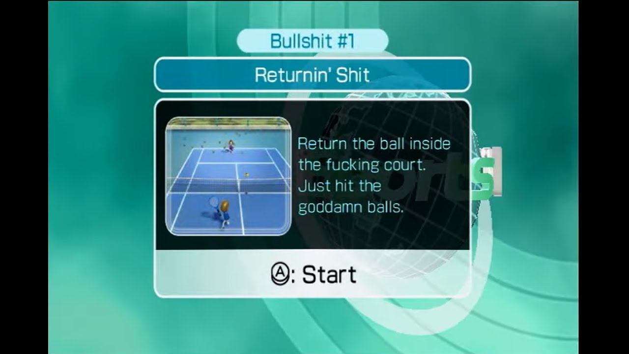 Wii Sports Mod: Cursing Sports: Training Menu Descriptions