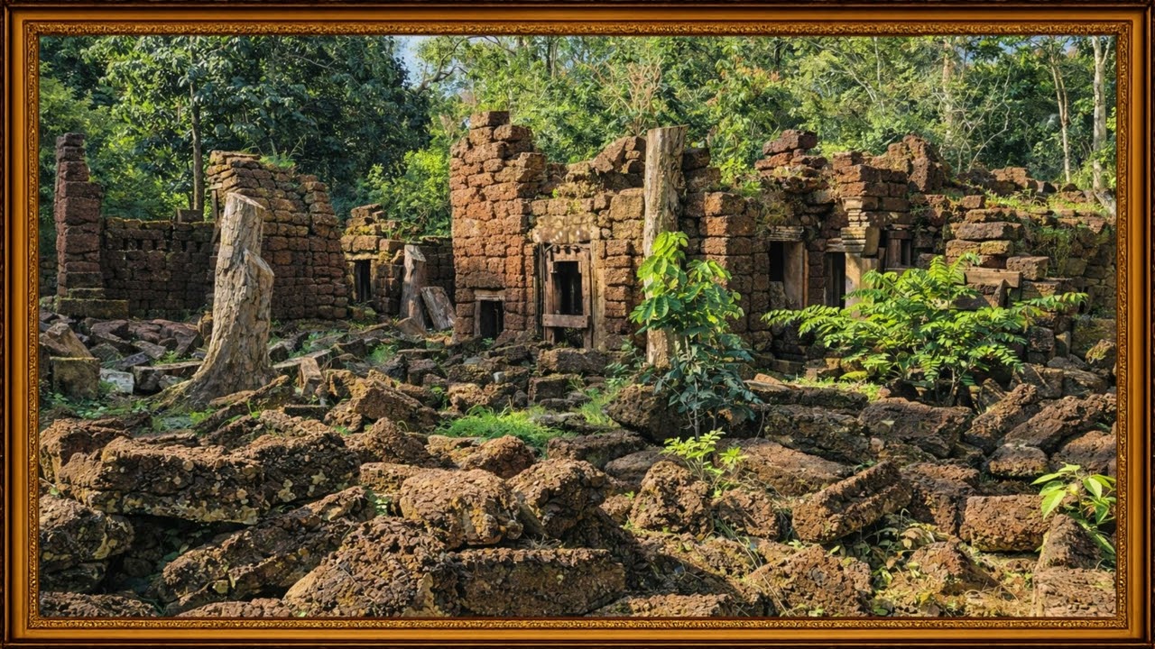 Abandoned Ancient Temple Ruins Hidden in the Jungle 🌿🏛️ | 4K Framed TV Art Screensaver