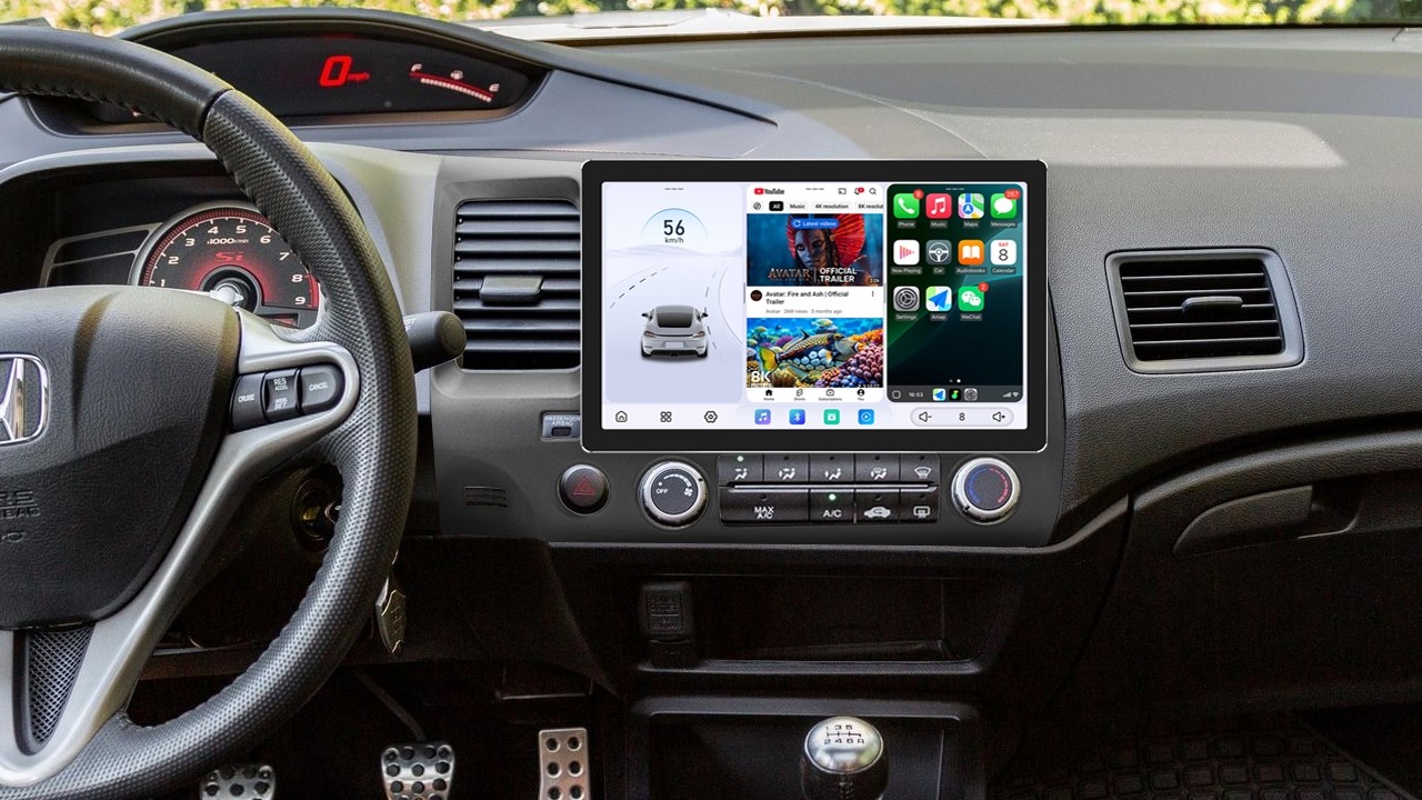 Пошаговая инструкция по сборке 11,5-дюймового QLED-экрана для Honda Civic 2006-2011.