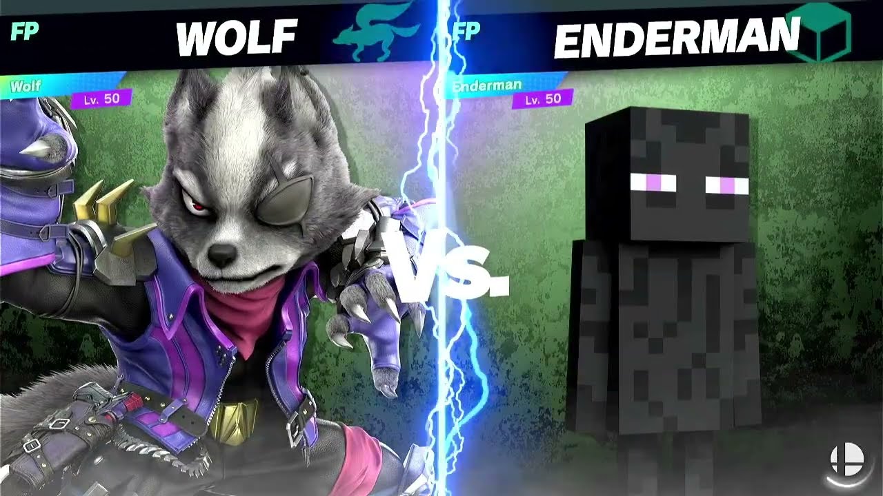 Super Smash Bros Ultimate Amiibo Fights Wolf vs the Wold EX vs Enderman