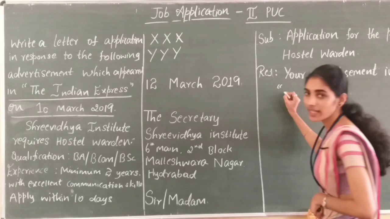 II PU Grammar Class 2   Job Application