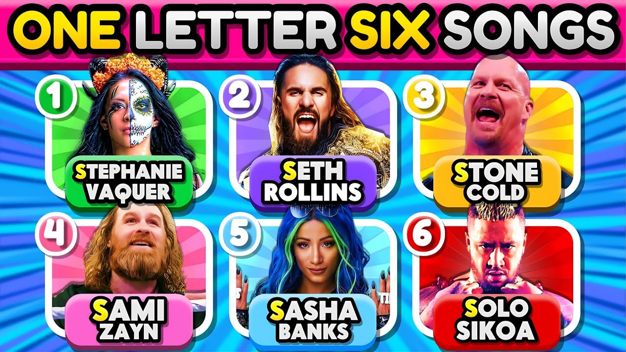 🎧🙌One Letter Six WWE Wrestlers: Сохраните одну песню из сериала WWE Superstar! 🎼🤯 | Музыка от A до Z