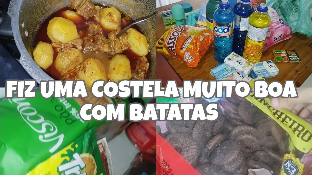 Vlog 💕 FIZ UMAS COMPRINHAS DE MERCADO 🛒,MAS UMA COSTELA MUITO DELICIOSA