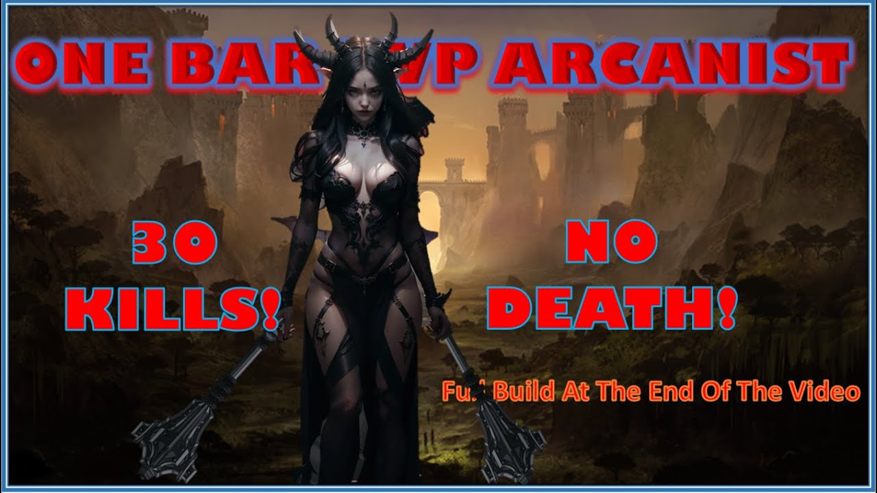 ESO ONE BAR ARCANIST PVP, 30 KILL NO DEATH, FULL BUILD AT THE END