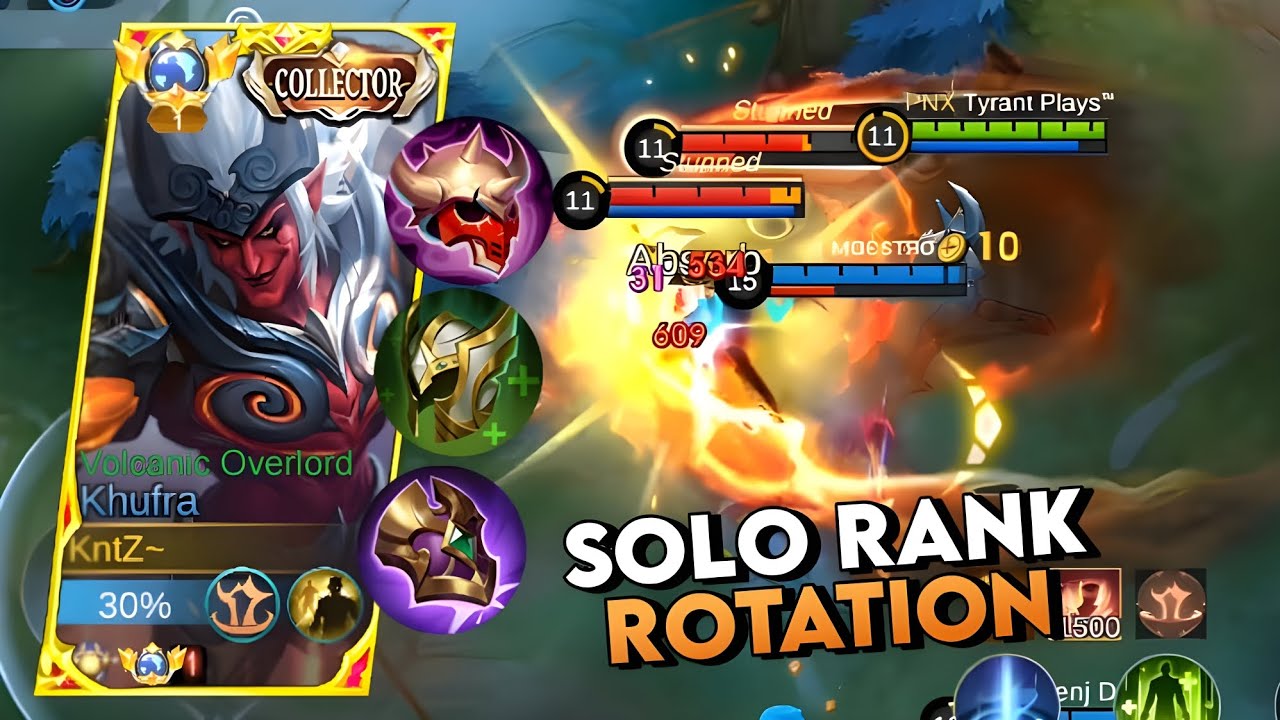 KHUFRA BEST ROTATION IN SOLO RANK 🔥 KHUFRA GAMEPLAY BEST BUILD 2024 | MLBB