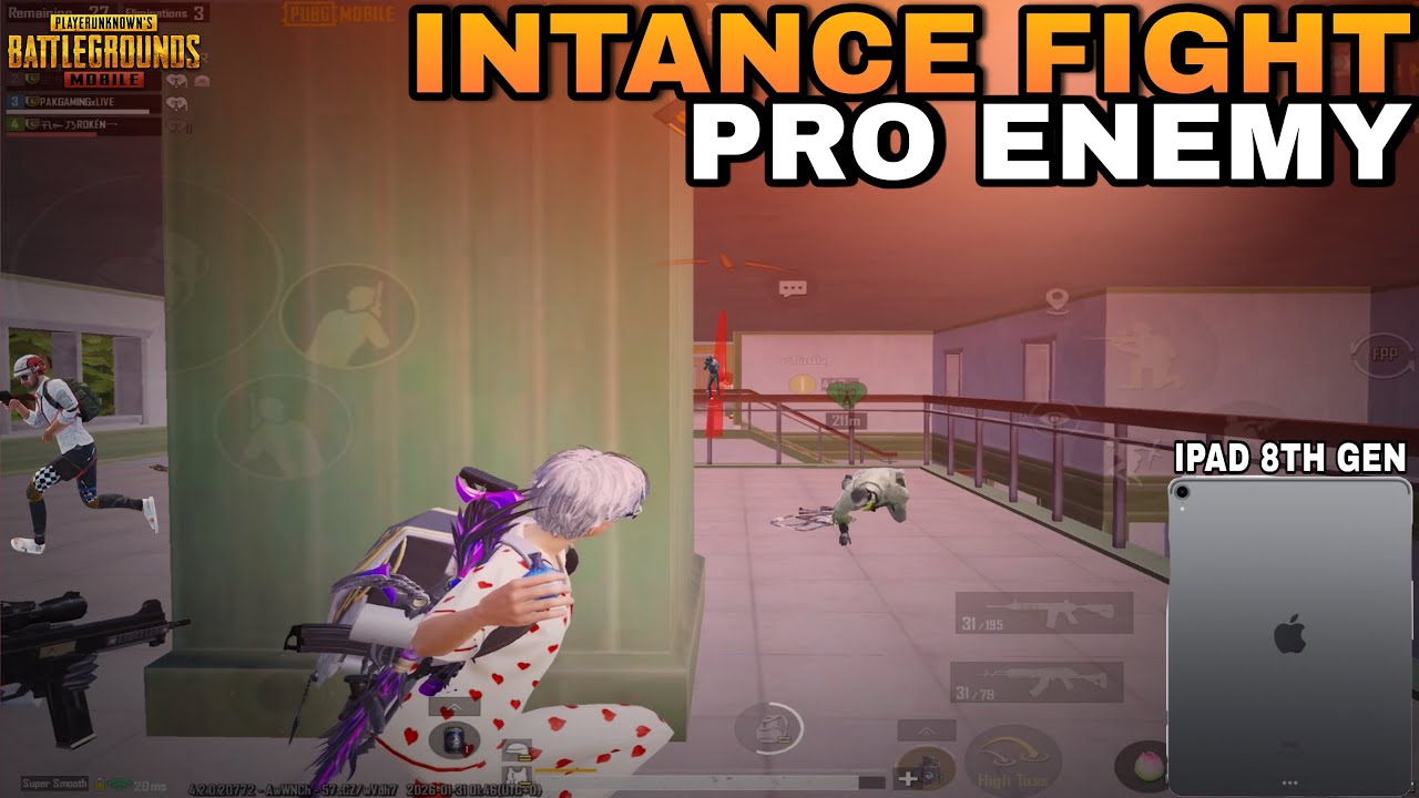 INTANCE FIGHT PRO ENEMY | IPAD 8TH GEN | PUBG MOBILE 