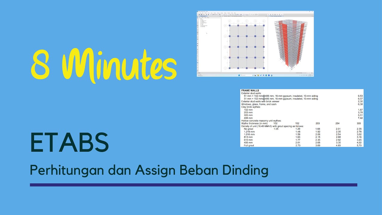 ETABS - 23: Perhitungan dan Assign Beban Dinding