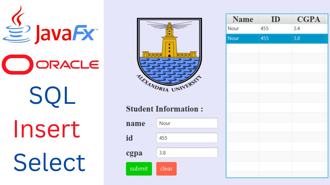 #9 JAVAFX | SQL Insert + select