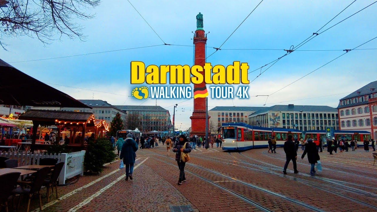 4K Walking Tour in Darmstadt, Germany | Christmas Shopping Adventure 🛍️