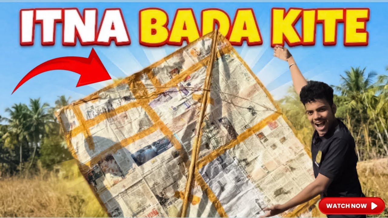 25 Feet Ki Patang Banayi 😲 | Big Kite Flying Test
