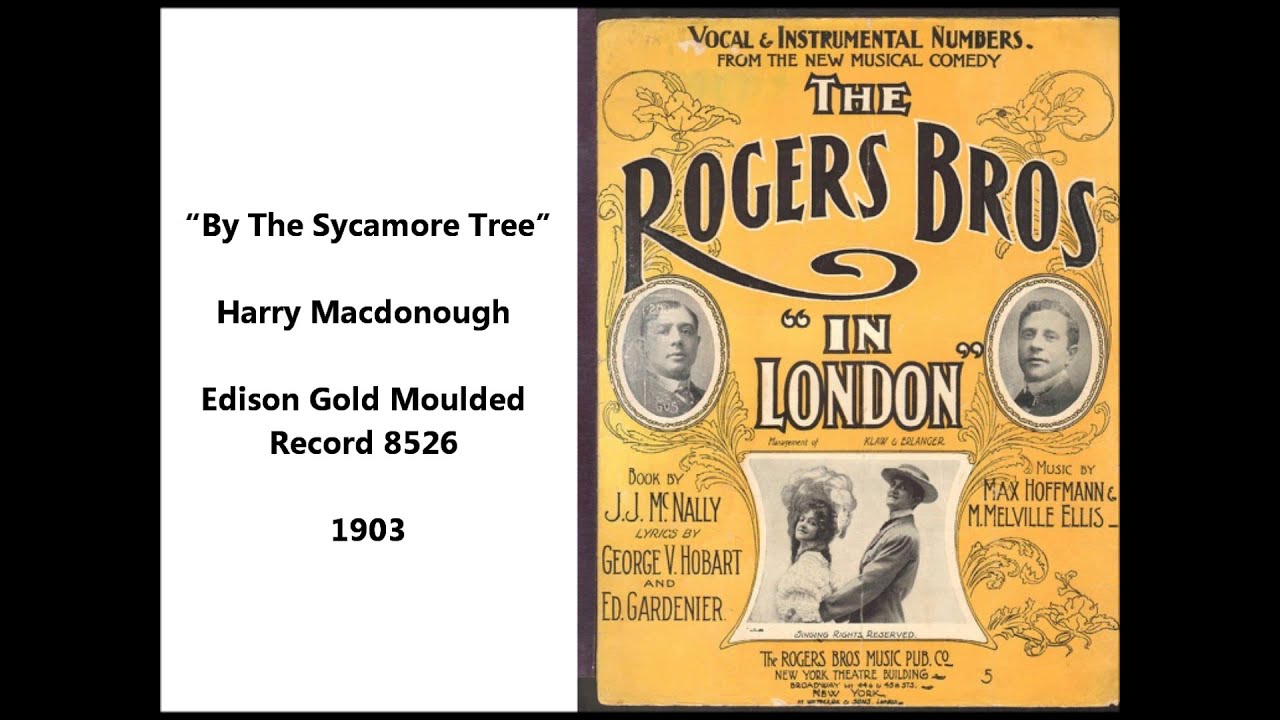 Harry MacDonough “By The Sycamore Tree” on Edison Gold Moulded Record 8526 (1903) biography of tenor