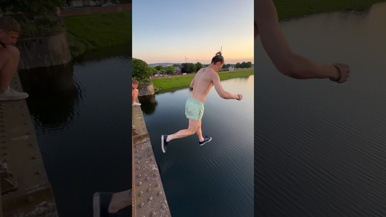 POV:Wenn dein Freund von einer Br&uuml;cke springt, w&uuml;rdest du auch springen&hellip;SAFE!😏 #parkour #kleve #nrw