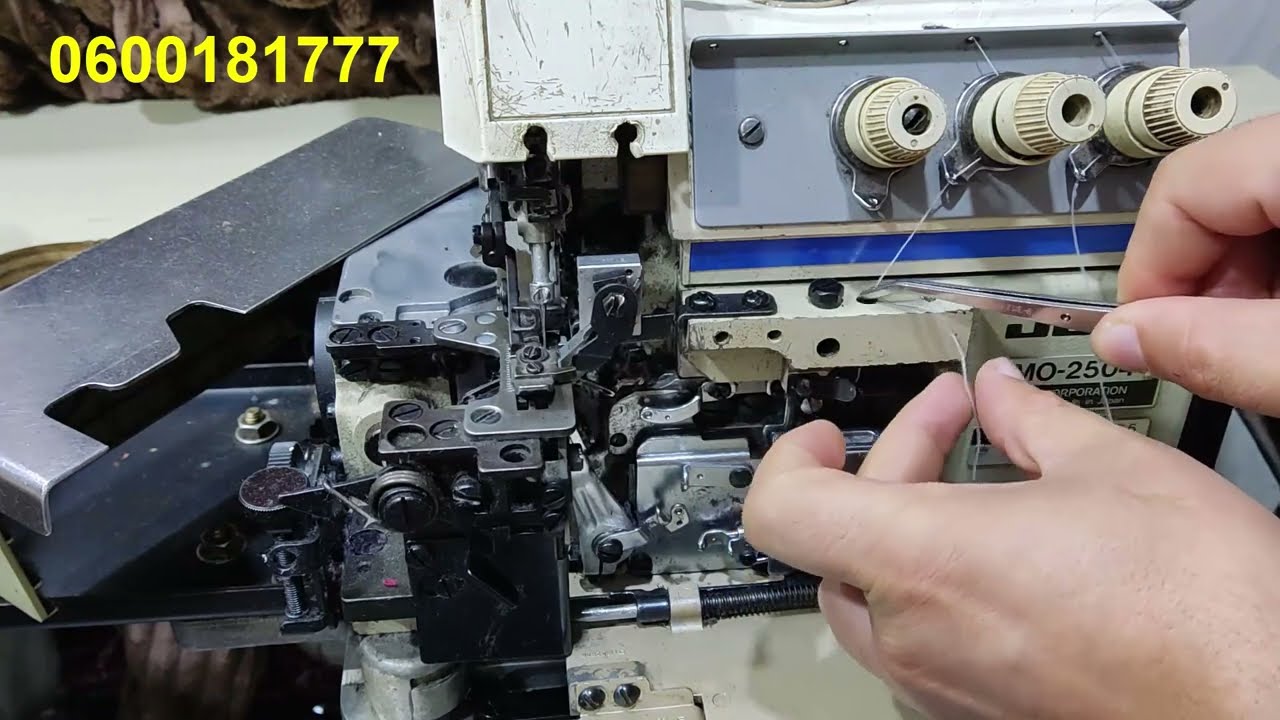 طريقة تركيب خيط  الة السرفلة MO-2504 juki