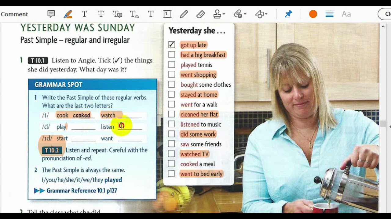 المحاضرة 10 لمادة اللغة الإنكليزية المرحلة الاولى و الثانية HEADWAY beginner student book Unit-10