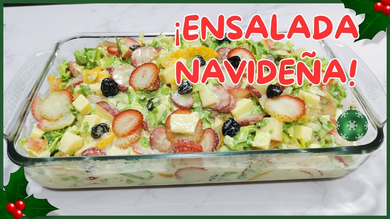 ¡Cómo hacer una ENSALADA NAVIDEÑA!🎄Fácil y rápido Con frutas y queso🧀#ensaladanavideña #familia