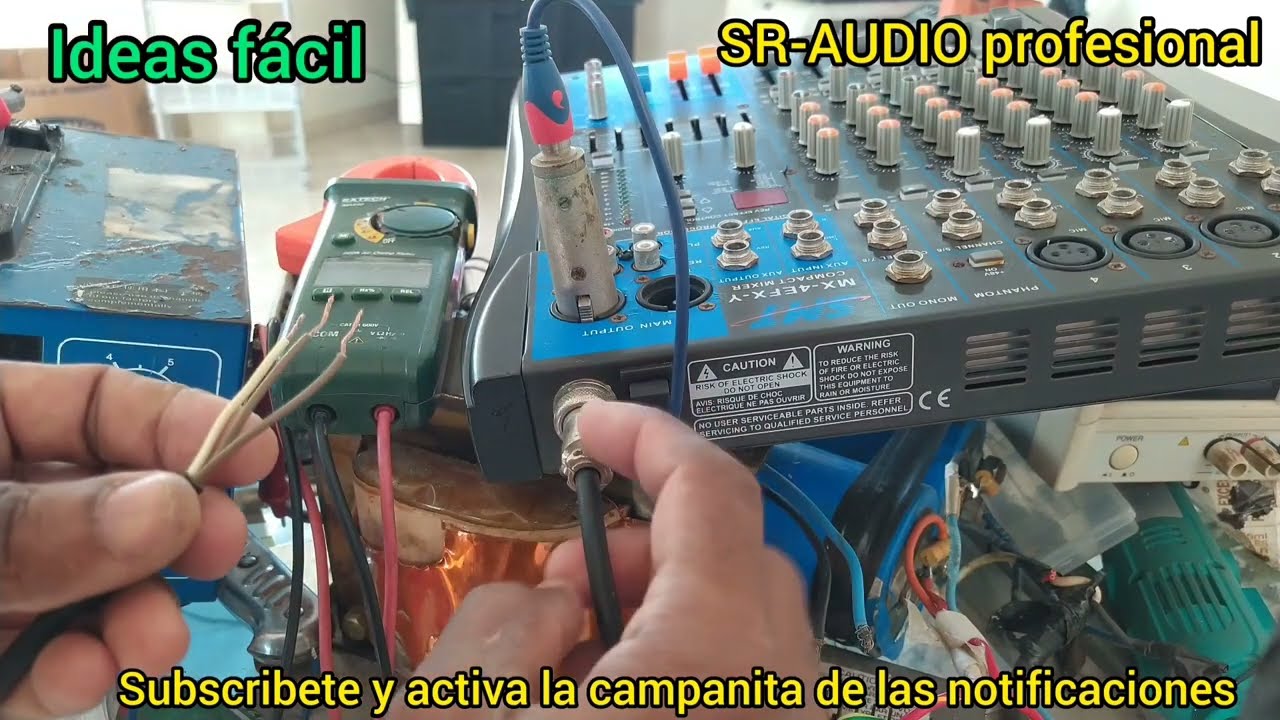 mezcladora de audio, con la fuente de suministro AC Rota. fallas resueltas.
