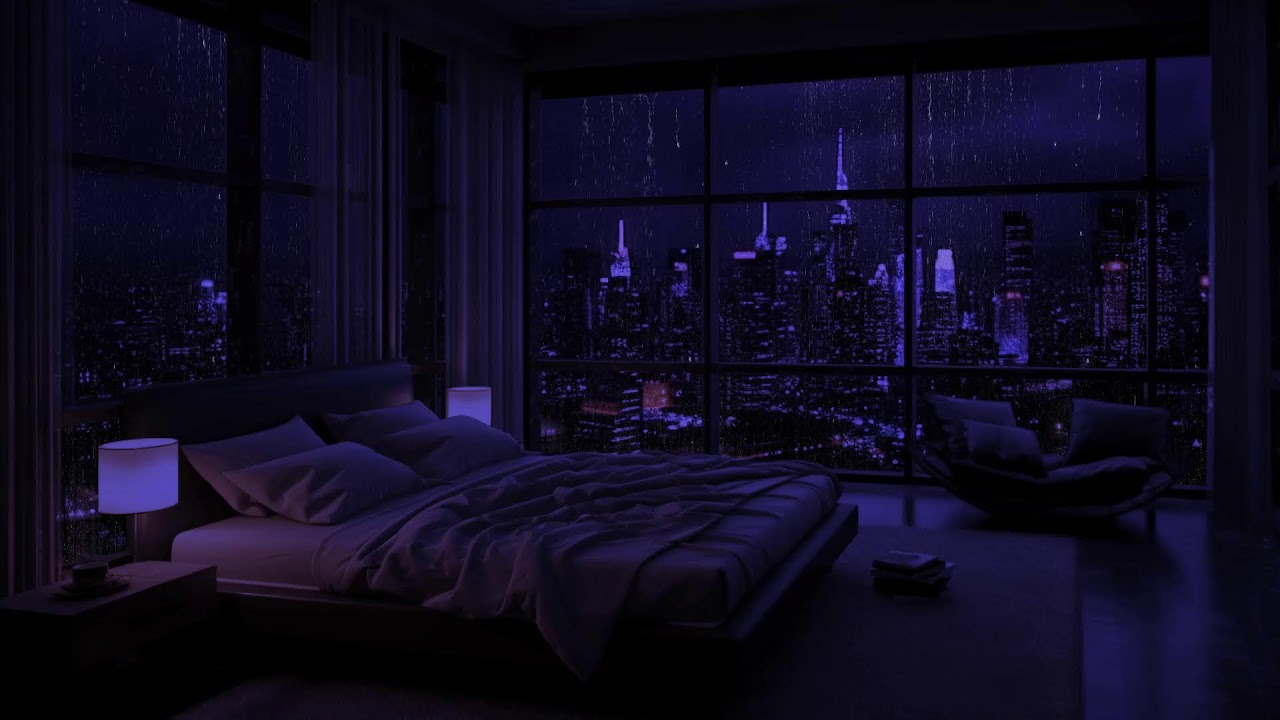 Regen am Fenster 🌧️ Gemütliches Schlafzimmerambiente für sofortige Entspannung