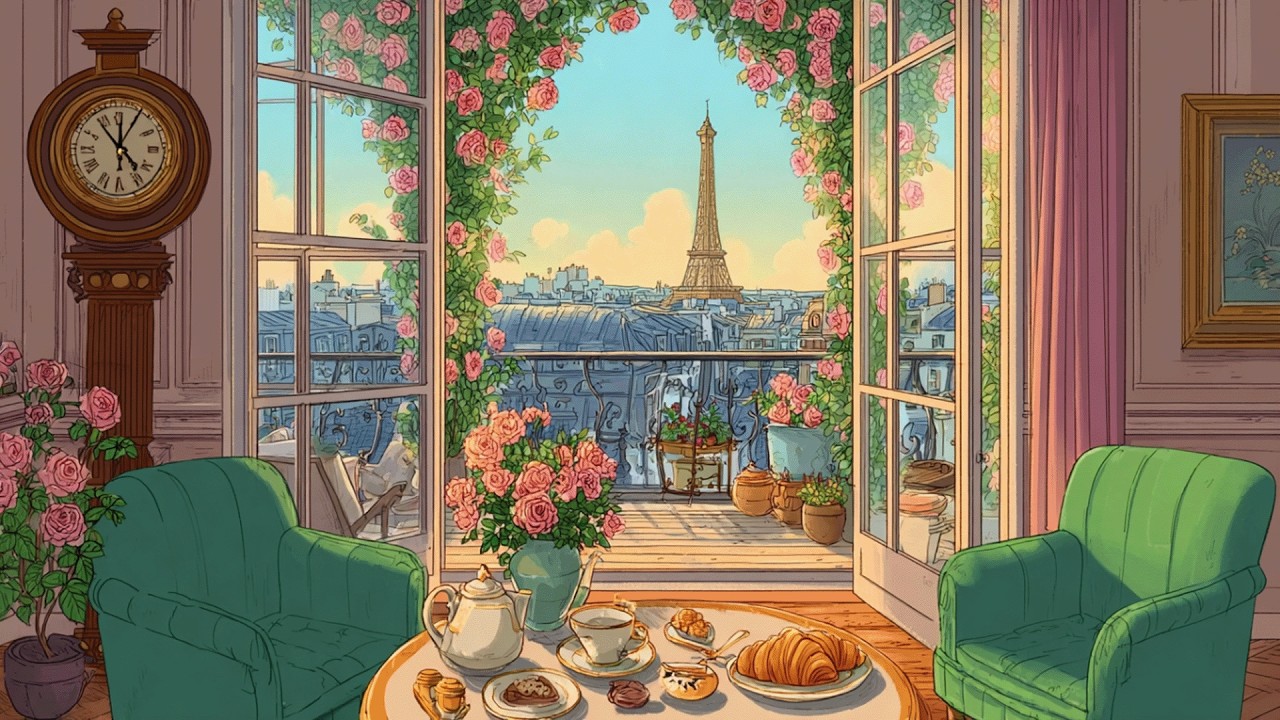 Soft Piano on a Vintage Spring Morning in a Cozy Old Apartment