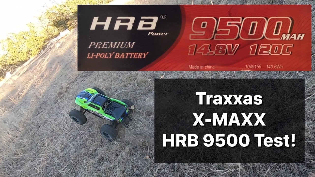 HRB 9500 4s 120c LiPo Batteries X-MAXX Test! Over a mile off-road in tall grass! Ranch Test!