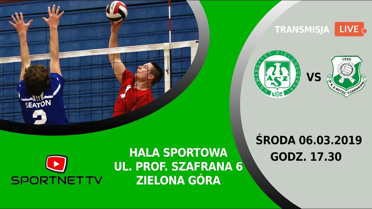 06.03.2019 - AZS UZ Zielona G&oacute;ra - MKS NOTEC Czarnk&oacute;w Play-off w siatk&oacute;wce II liga