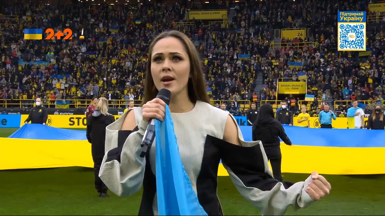 Юлия Санина (The HARDKISS) &ndash; Гимн Украины. Match for peace Боруссия &mdash; Динамо #StopWarInUkraine